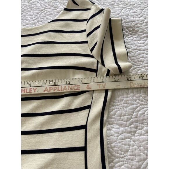 Banana Republic Factory Striped Bodycon Dress Size 8 White Knee Length - Picture 10 of 11